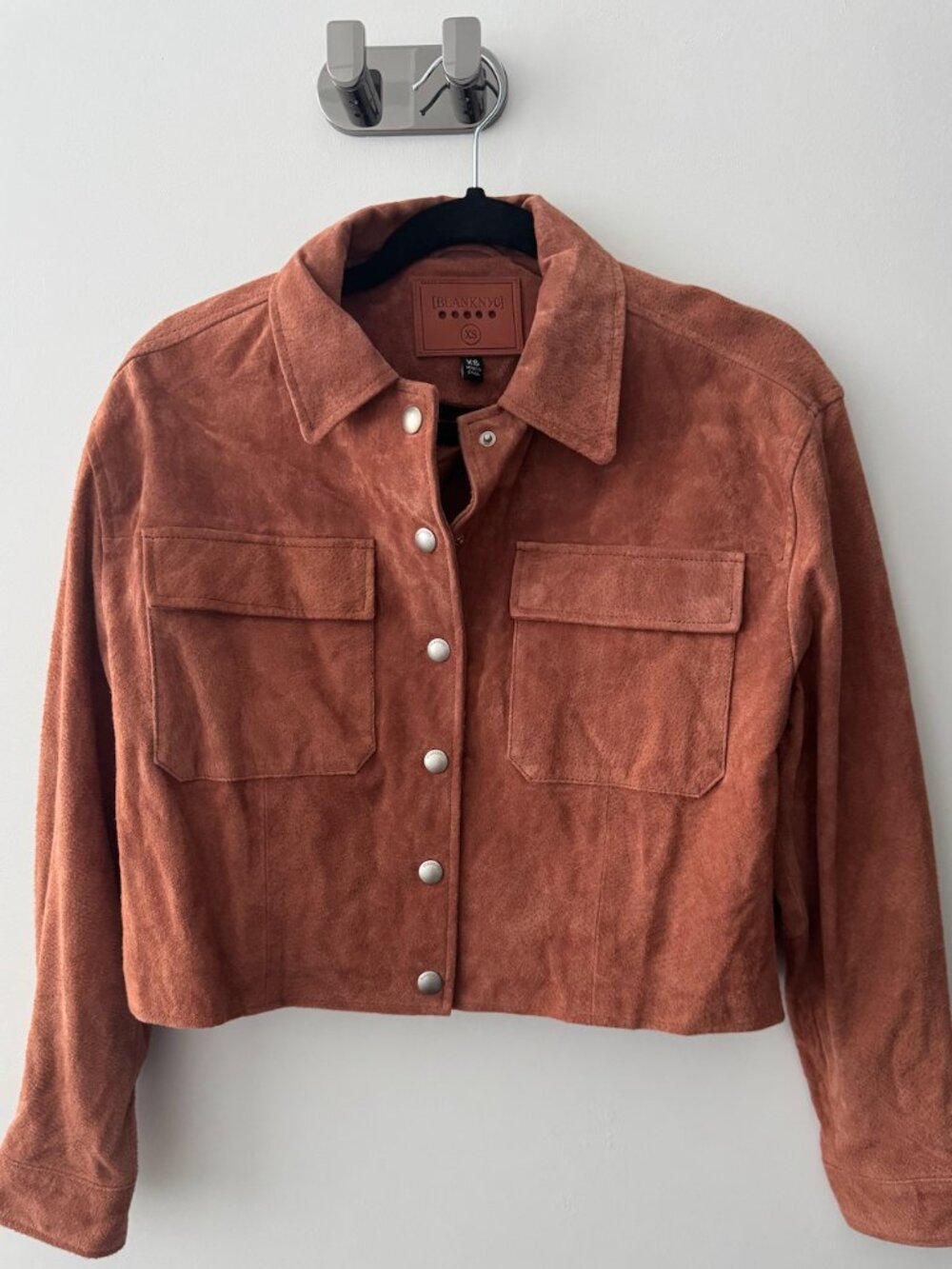 [BLANKNYC] Women's Real Suede Cropped Shirt Jacket